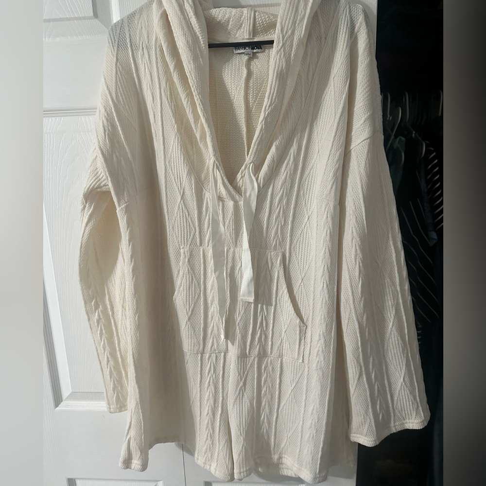 Cream One piece hoodie for women